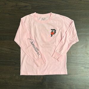 Primitive skate brand, long sleeve pink T-shirt
